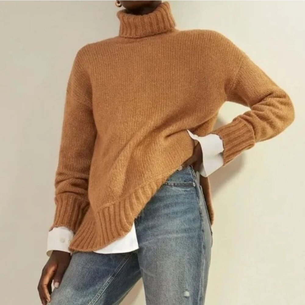 Everlane The Cloud Turtleneck Sweater XS Heathered Chai